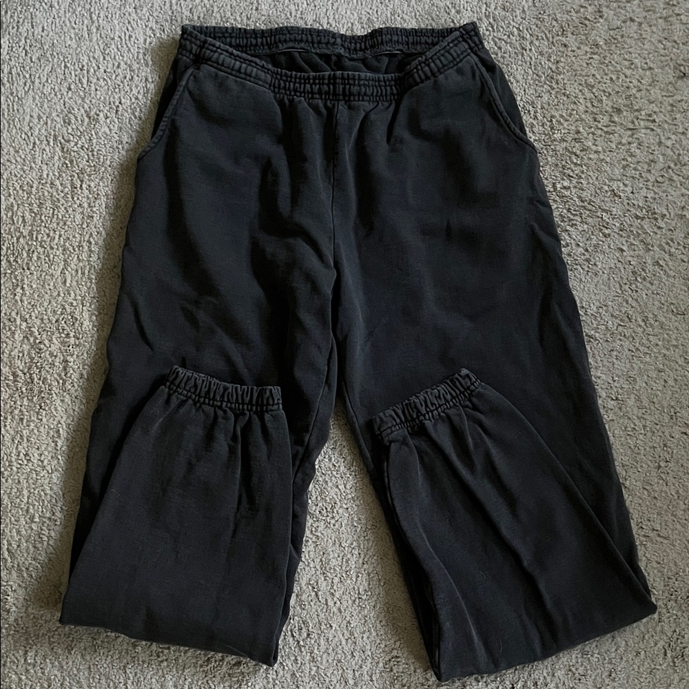Los Angeles Apparel Heavy Fleece Sweatpants Size Large Vintage Black
